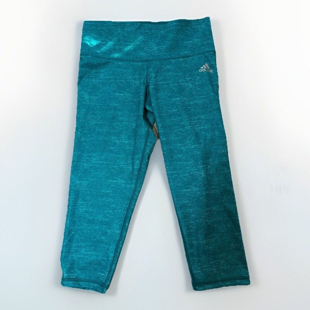 Adidas Leggings Women’s Small Climalite Capri Teal Blue Green